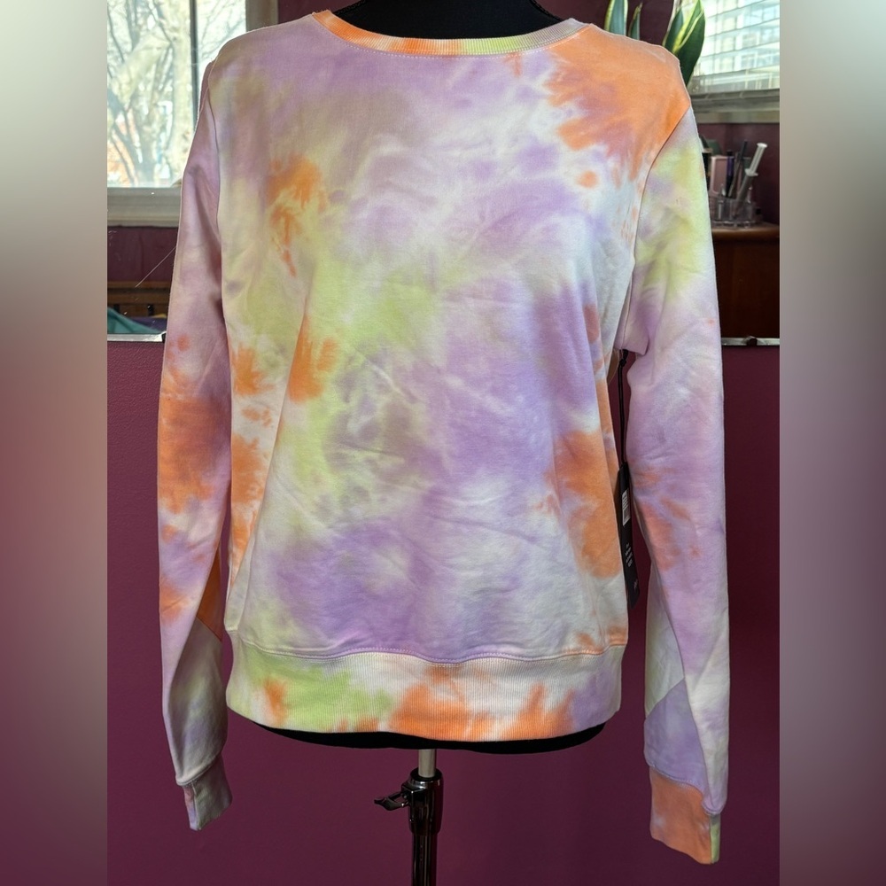NWT Wildfox Tie Dye Sherbet Wash Pullover Long Sleeves Sweatshirt Women’s Size M - Picture 3 of 6